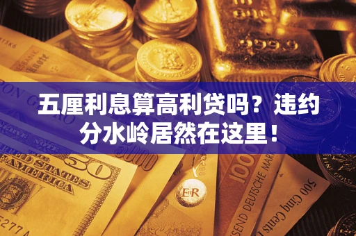 武汉五厘利息算高利贷吗？违约分水岭居然在这里！