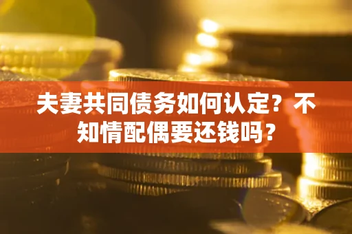 武汉夫妻共同债务如何认定？不知情配偶要还钱吗？