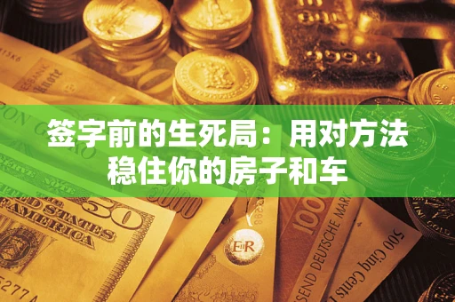 武汉签字前的生死局：用对方法稳住你的房子和车