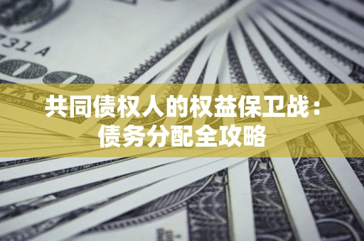 武汉共同债权人的权益保卫战：债务分配全攻略