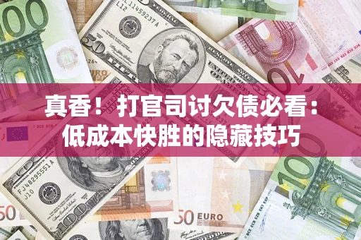 武汉真香！打官司讨欠债必看：低成本快胜的隐藏技巧