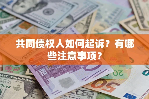 武汉共同债权人如何起诉？有哪些注意事项？